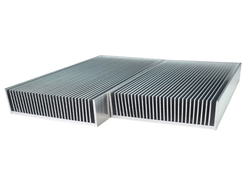 Aluminum extruded radiator is made by extruding aluminum material.
